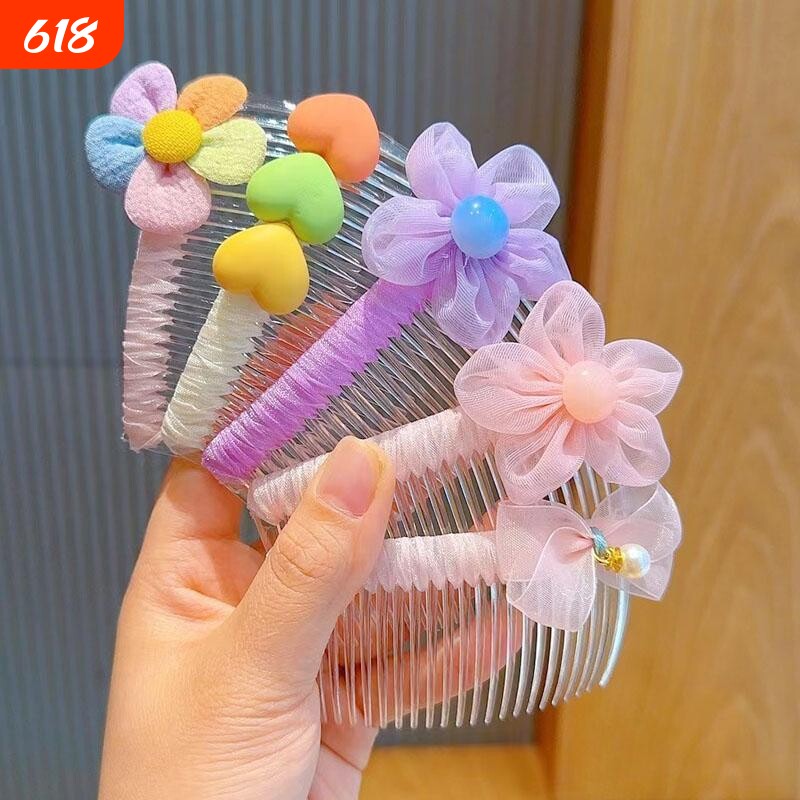 儿童刘海整理发梳后脑勺发夹小女孩插梳碎发神器女童专用蝴蝶结
