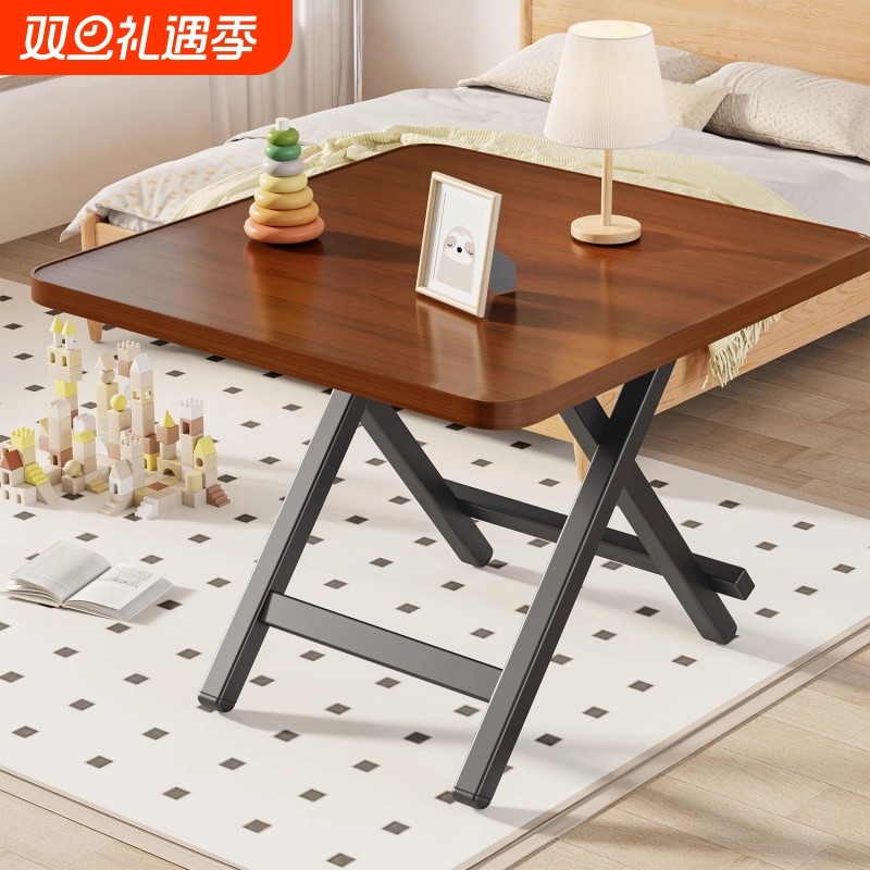 可折叠餐桌家用小户型小桌子简易圆桌出租屋户外吃饭方桌折叠桌