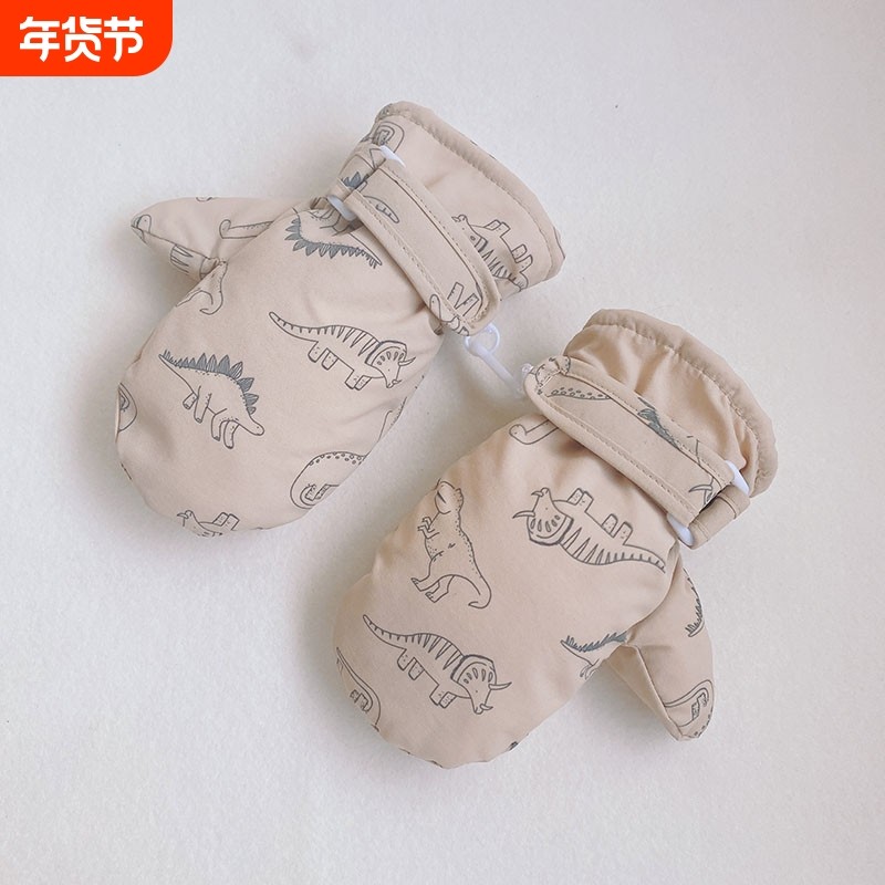 男女宝宝滑雪手套婴儿保暖手套防水冬天儿童连指手套冬季