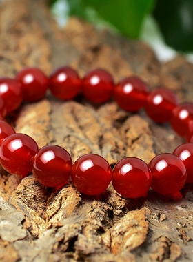 新中式红玛瑙琉璃手链玻璃儿童女平安扣手串闺蜜猫眼石红玛瑙