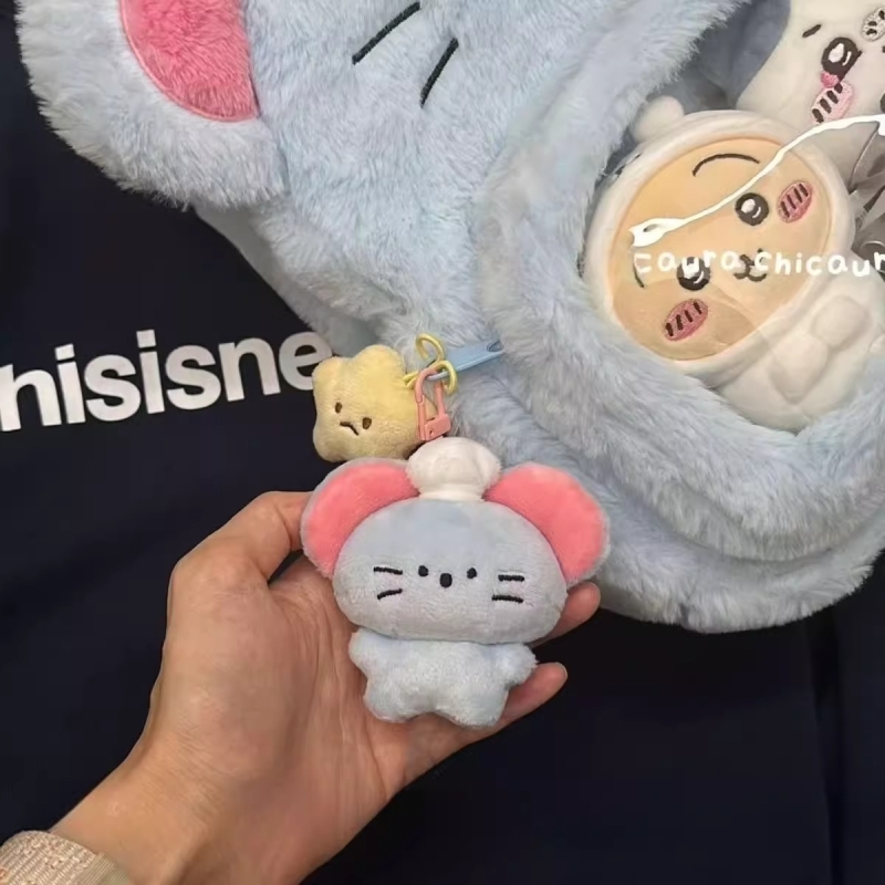气哭啦贪吃鼠钥匙扣包包挂饰卡通玩偶创意公仔幸运毛绒学生挂件