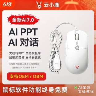 【云小鹿官方正品】AI智能语音打字AIPPT表格代码有线游戏鼠标