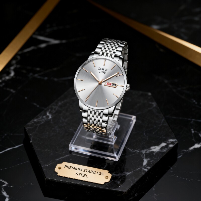 手表男款机械风全自动防水高级感全自动男表数字双日历防水腕表男