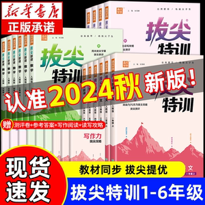 2024秋新版拔尖特训三年级上四年级五年级六年级一二上册语文人教数学江苏苏教北师版英语译林版提优训练课时作业本学霸实验班