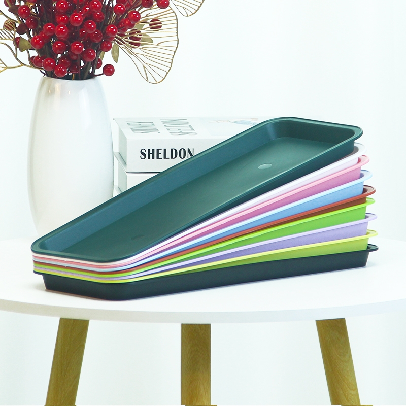 特大号长方形塑料花盆托盘底座家用花盘防漏水墨绿色加厚接水盘子