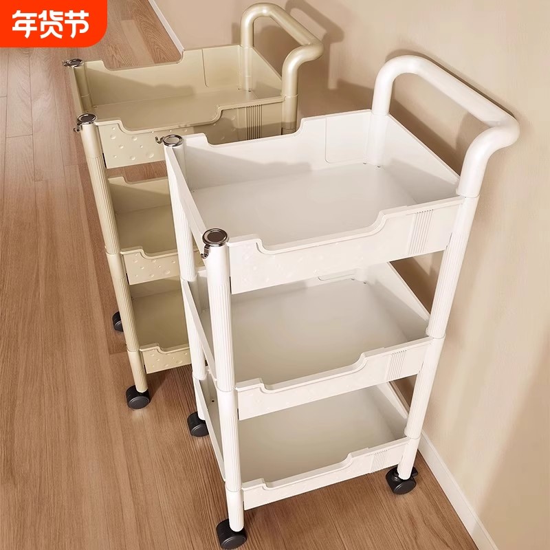 小推车置物架厨房落地卧室多层婴儿用品移动书包架零食收纳储物架