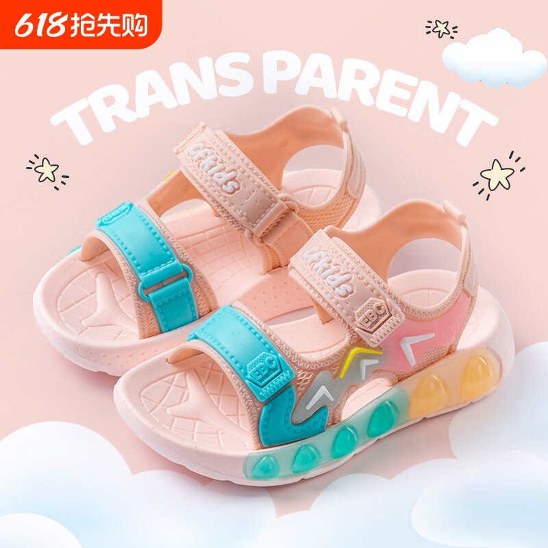 儿童凉鞋2026新款夏防滑软底女孩中大童魔术贴小童鞋沙滩凉鞋