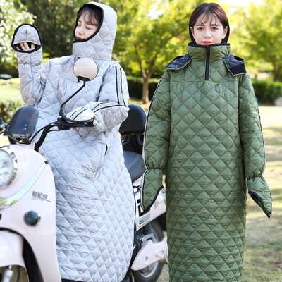 电瓶车挡风衣冬季骑车加厚保暖防风衣防寒挡风罩电动摩托车挡风被