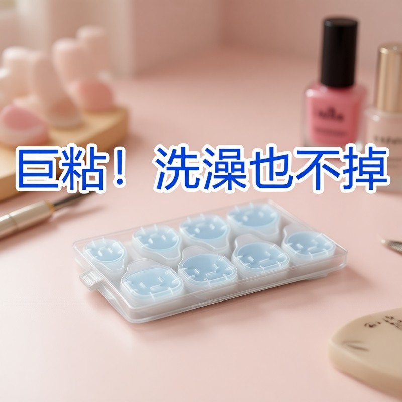 果冻胶工具美甲贴穿戴甲专用固体胶超粘3指甲贴片黄胶假指甲双面