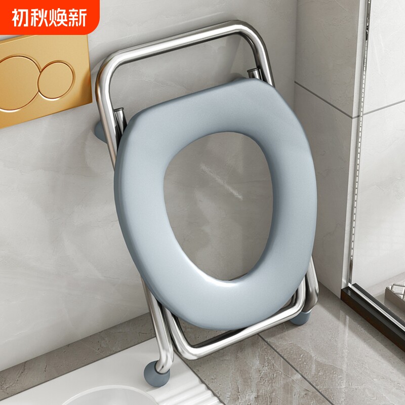 折叠坐便器老人孕妇移动马桶家用蹲坑蹲便凳蹲厕防滑椅便携老年人