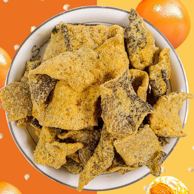 咸蛋黄鳕鱼皮孕妇无糖鱼干海鲜香辣鱼皮零食香脆香酥原味鱼骨好吃