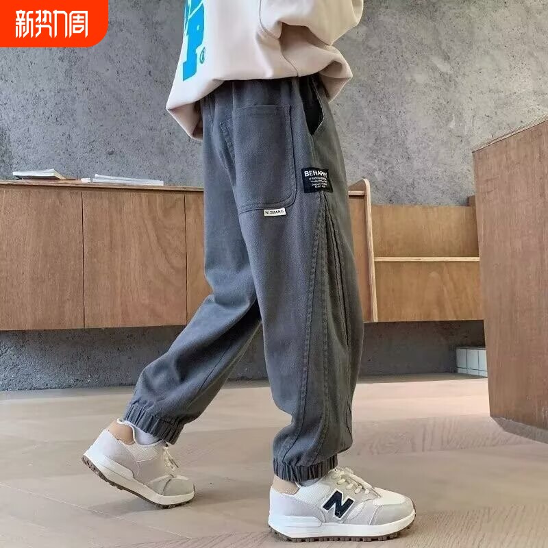 男童运动裤子2026春秋新款中大童夏季长裤宽松休闲男孩潮流工装裤