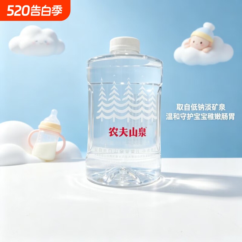 农夫山泉婴儿水1L饮用天然水婴幼儿冲泡奶粉宝宝辅食专用矿泉水