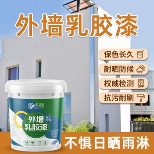 乳胶漆室内外墙面diy墙刷白清新净味防霉防潮耐晒水性家用乳胶漆