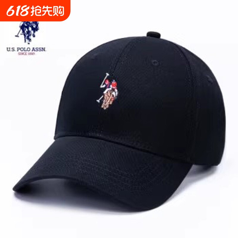 U.S.POLOASSN保罗帽子男潮女士运动纯棉棒球帽防晒白色春