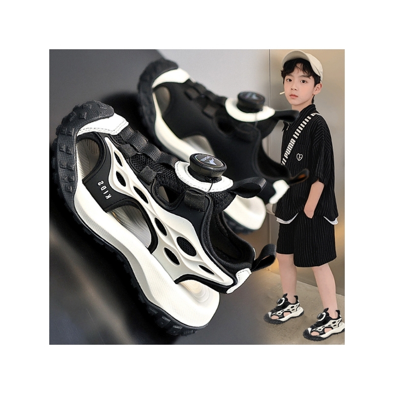 男童凉鞋夏季2025新款儿童鞋子运动沙滩鞋中大童男孩帅气包头防滑