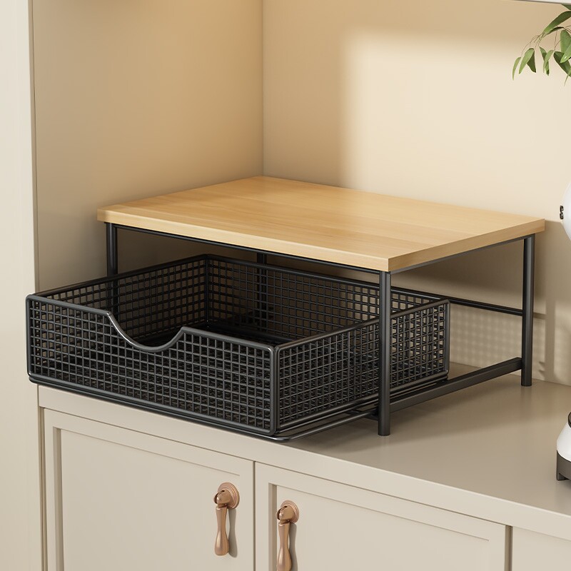 桌面置物架家用餐桌柜台面上咖啡机茶包水杯子收纳盒零食整理架子