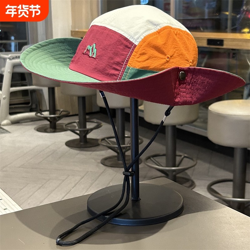 日本速干透气撞色渔夫帽女夏季潮户外登山露营钓鱼遮阳帽男