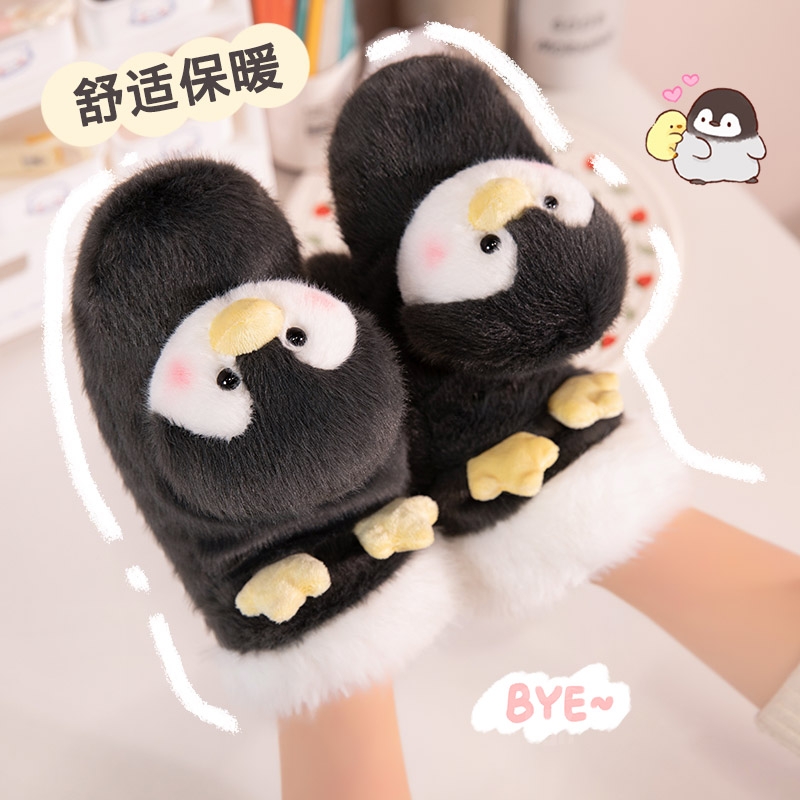 卡皮巴拉手偶手套冬季毛绒玩具小企鹅水豚玩偶公仔女送儿童发声