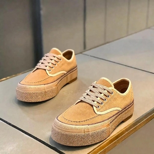 潮男高级感鞋子冬季男生百搭复古德训鞋休闲板鞋痞帅潮鞋黑色棕色