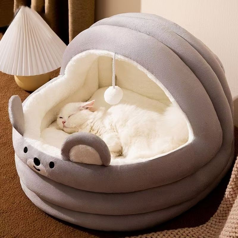 猫咪摇篮窝冬季保暖猫窝半封闭幼犬加厚狗窝加绒可拆洗冬天宠物床