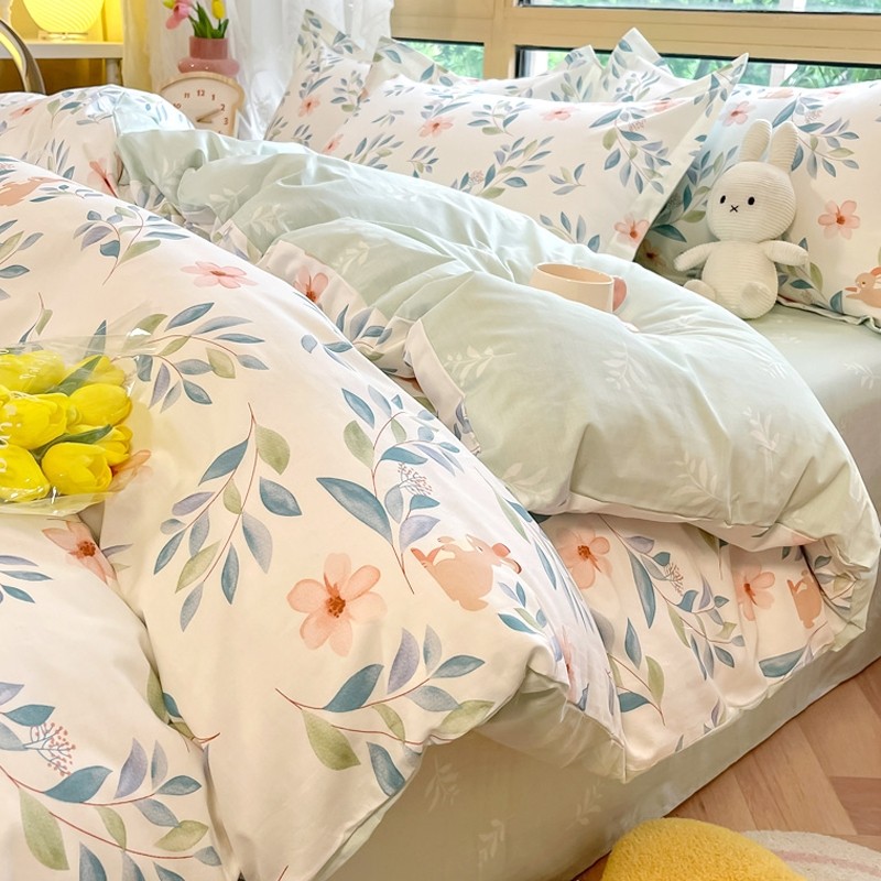 猫人2025新款全棉纯棉四件套床上用品学生宿舍单人被套床单三件套