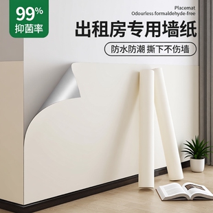 壁纸墙壁贴纸墙贴墙纸自粘防水防潮卧室墙面翻新遮丑白色贴纸租房