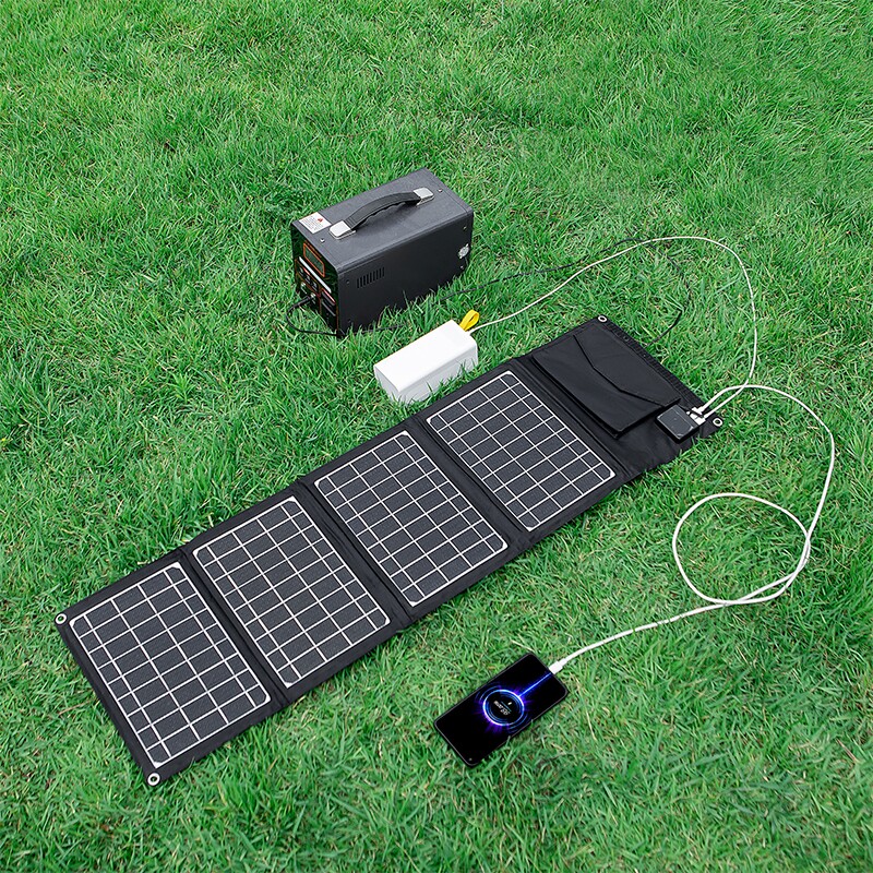 太阳能充电板光伏便携5V12v18V快充电宝手机户外折叠移动电源发电