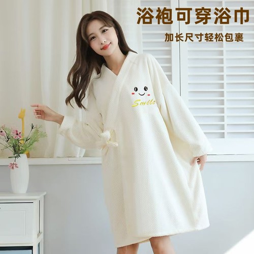 浴巾成人浴袍女可穿可裹加厚吸水女学生秋冬柔软速干洗澡专用浴衣