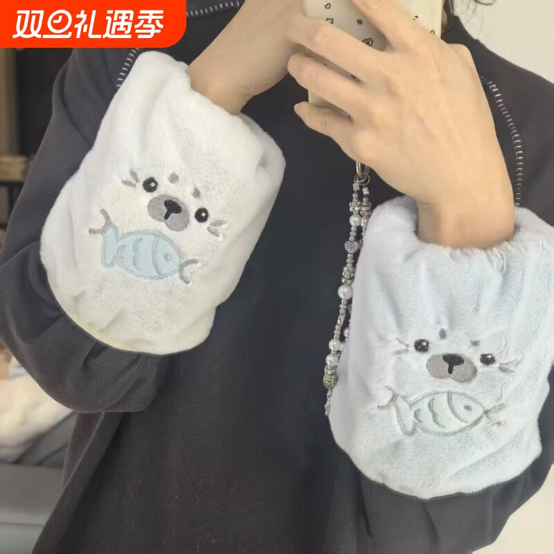 袖套女士秋冬季手套可爱短款袖子手臂套袖防脏护袖学生儿童男冬天