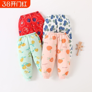 宝宝棉裤春秋男女童夹棉长裤婴儿保暖裤薄棉冬季童装裤子居家睡裤