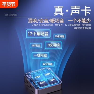 直播无线耳机声卡套装全套设备手机录音唱歌专用话筒一体主播户外