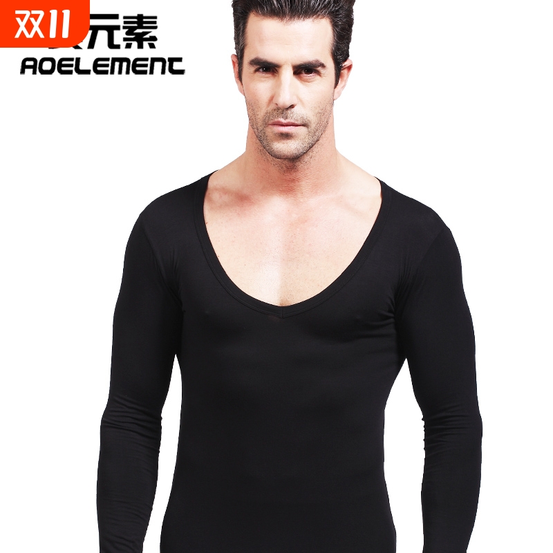 男士大领单件棉质毛衫薄款秋衣