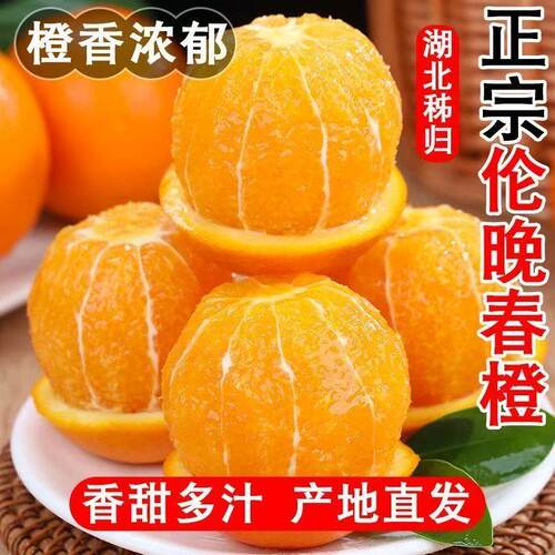 秭归正宗伦晚脐橙甜橙湖北当季橙子新鲜榨汁水果包邮整箱产地直发