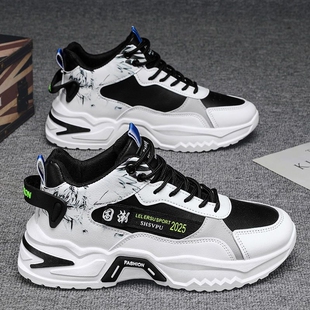 鸿星官网男鞋2026春季新款男士高帮运动鞋休闲鞋子男老爹潮鞋防滑