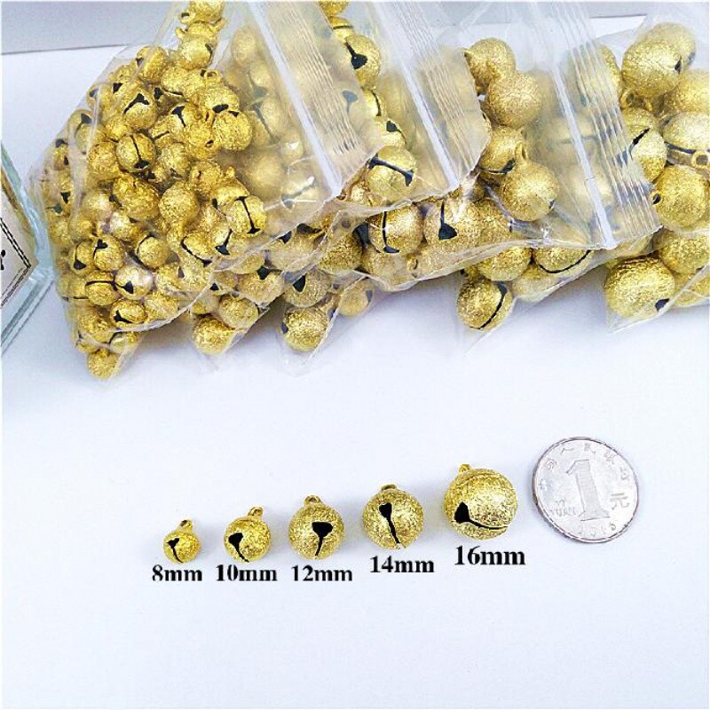 金色磨砂铃铛铜铃铛手工小材料饰品配件民族舞蹈手链脚链项链材料