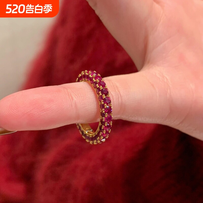 气质精致高级轻奢女玫瑰金镶钻浪漫气质高定时尚食指戒指独特女款