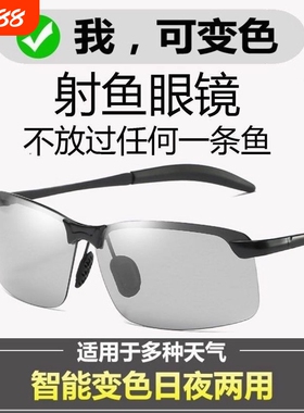 钓鱼眼镜看漂专用专业射鱼可见水下底三米偏光镜路亚开车墨镜男款