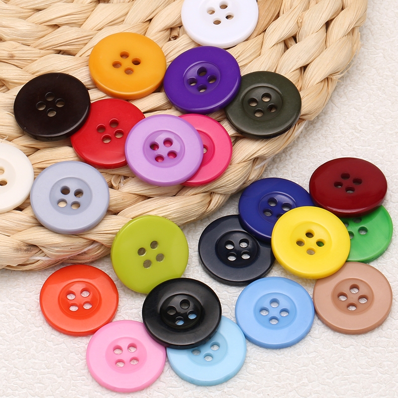 彩色树脂纽扣diy手工圆形衬衫扣大衣西装西裤扣子手缝塑料纽扣