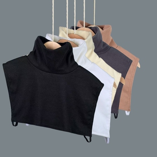 男女德绒高领假领子打底装饰衣领保暖护颈椎秋冬围脖白色黑色红色