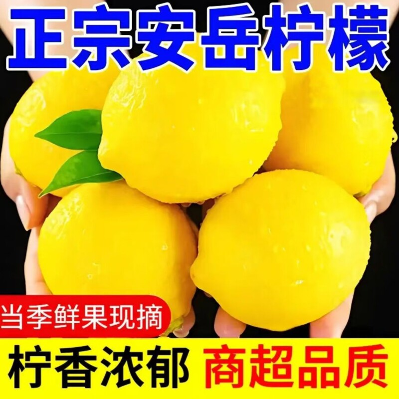 四川安岳黄柠檬5斤新鲜水果皮薄大果切片尤力克鲜柠檬整箱精选