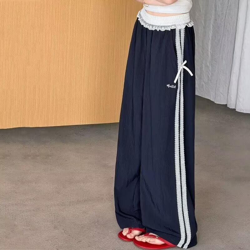 女童夏季薄款裤子2026新款儿童冰丝防蚊裤初中生女孩大童阔腿长裤图片