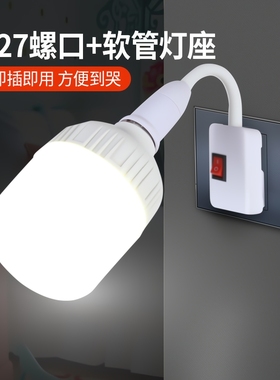 卧室节能墙壁插头灯led插座灯泡带开关插电灯控制感应遥控卫生间