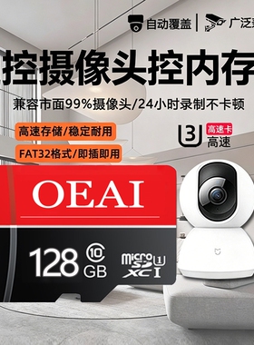 OEAI适用小米摄像头内存卡128G监控64G高速TF卡储存卡C10存储SD卡