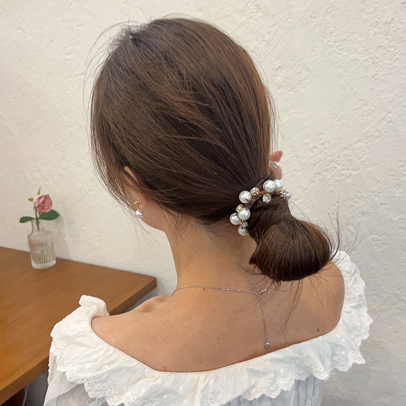 马尾头绳珠珠发圈2023网红森系