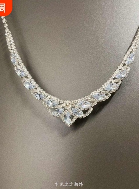 Vintage古着BanquetStarRiver项链气质高级感轻奢锁骨链女流苏