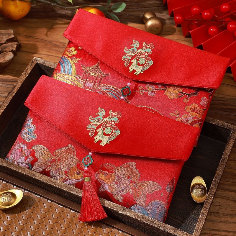 2026马年新中式感刺绣流苏红包新年春节拜年万元红包布艺过年红包