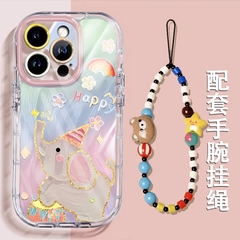 手机壳2024新款适用苹果15promax16pro透明奶油iPhone14气囊防摔13pro卡通创意小象12全包硅胶11可爱情侣max