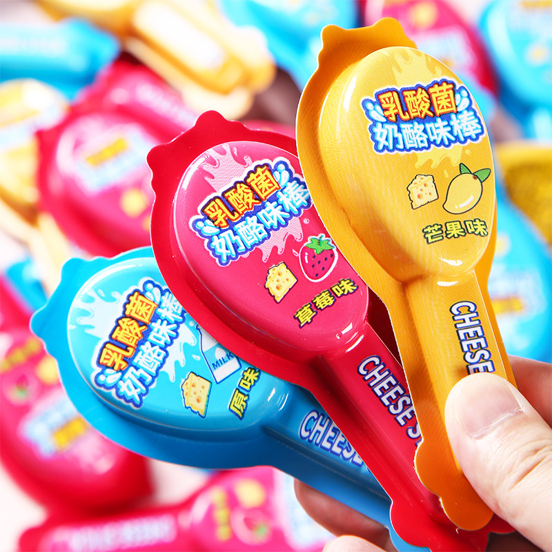 乳酸菌水果味棒棒糖果冻布丁六一奖励儿童零食奶酪味棒软糖果休闲