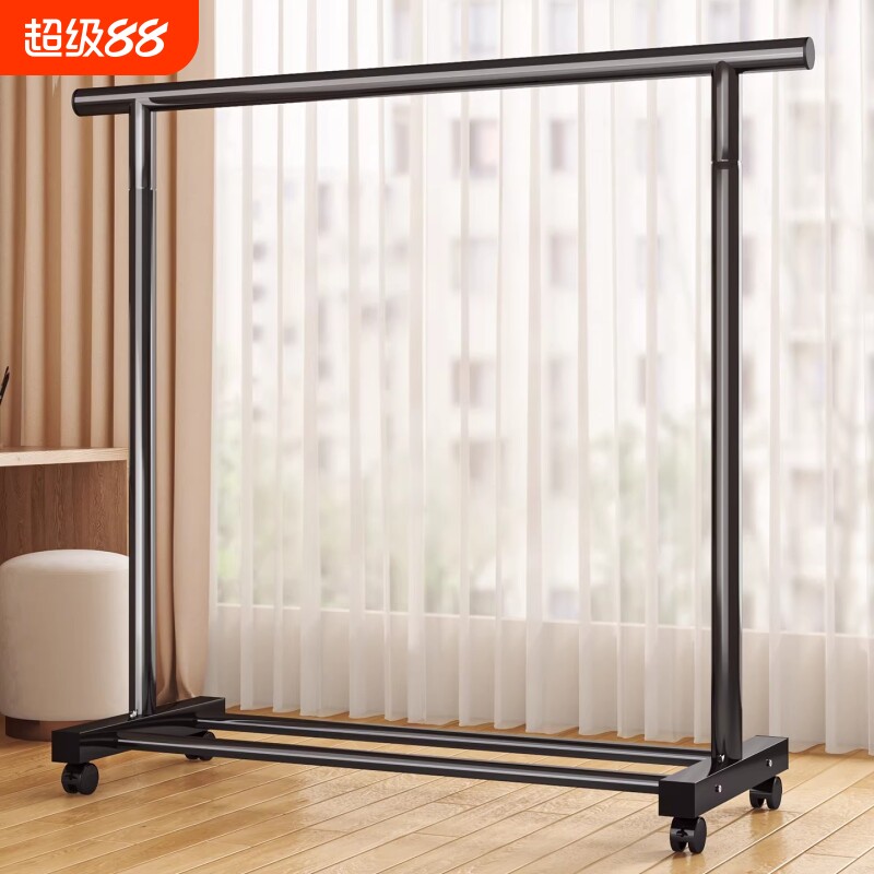 简易晾衣架室内阳台家用落地可移动衣杆架卧室挂衣架多功能衣帽架